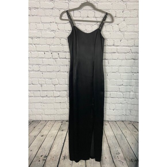 Vtg Jessica McClintock Gunne Sax Black Dress Gown - Picture 1 of 11